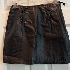 Elegant Black Lace-Up Mini Skirt